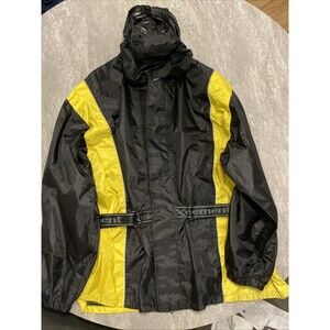 Xelement Men's Motorcycle Jacket XL Black and Yellow Full Zip Mesh Liner